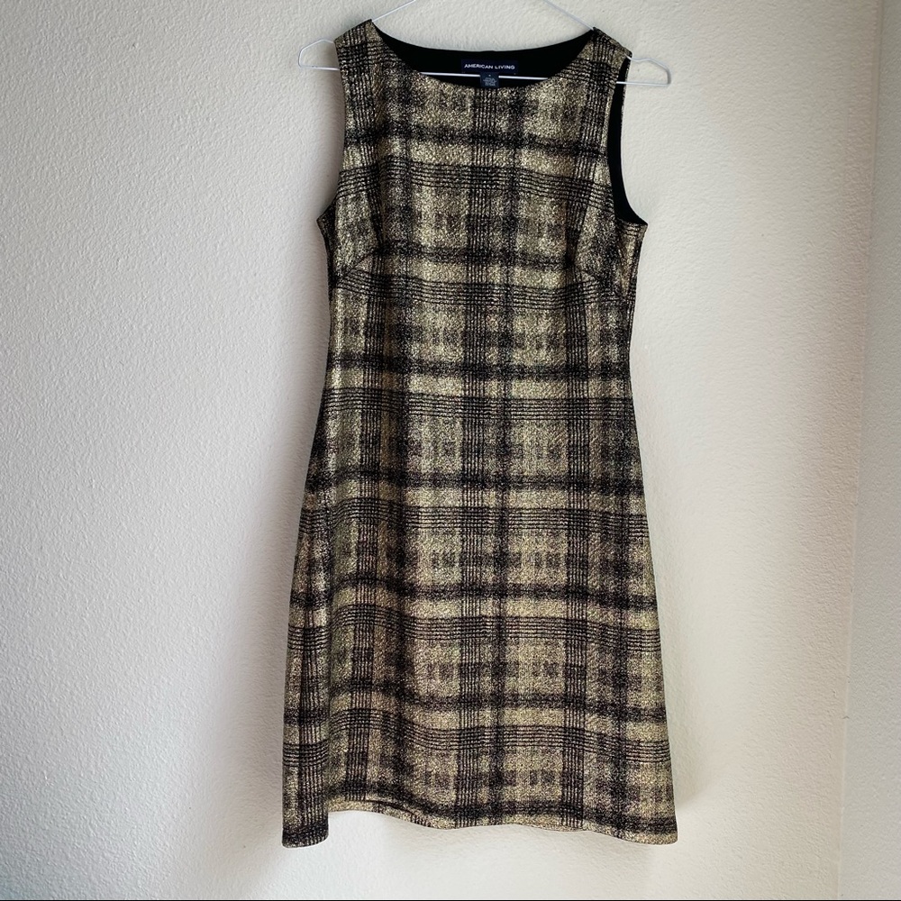 American living, black/gold sparkly dress